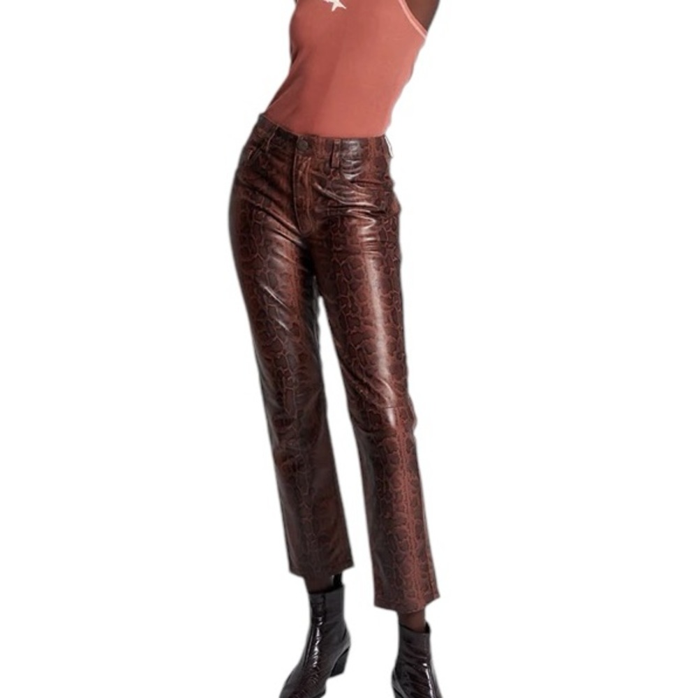 One Teaspoon Python Snakeskin Leather Pant - Picture 5 of 14
